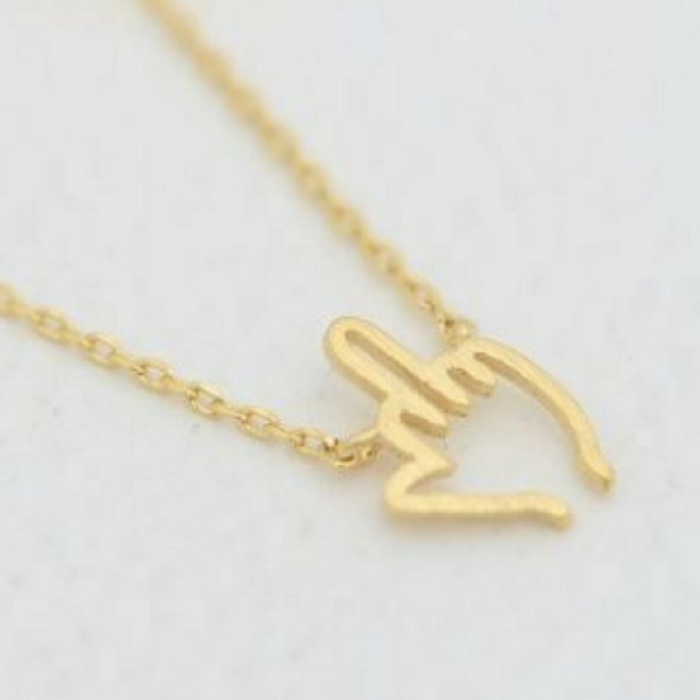 Middle Finger gold necklace - Flip Off Necklace